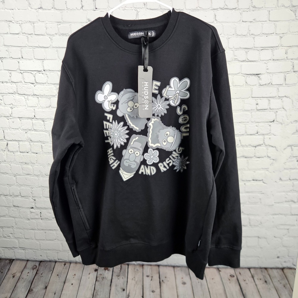 Hudson Outerwear De La Soul 3 Feet High and Rising Black Sweatshirt Mens XL NWT
